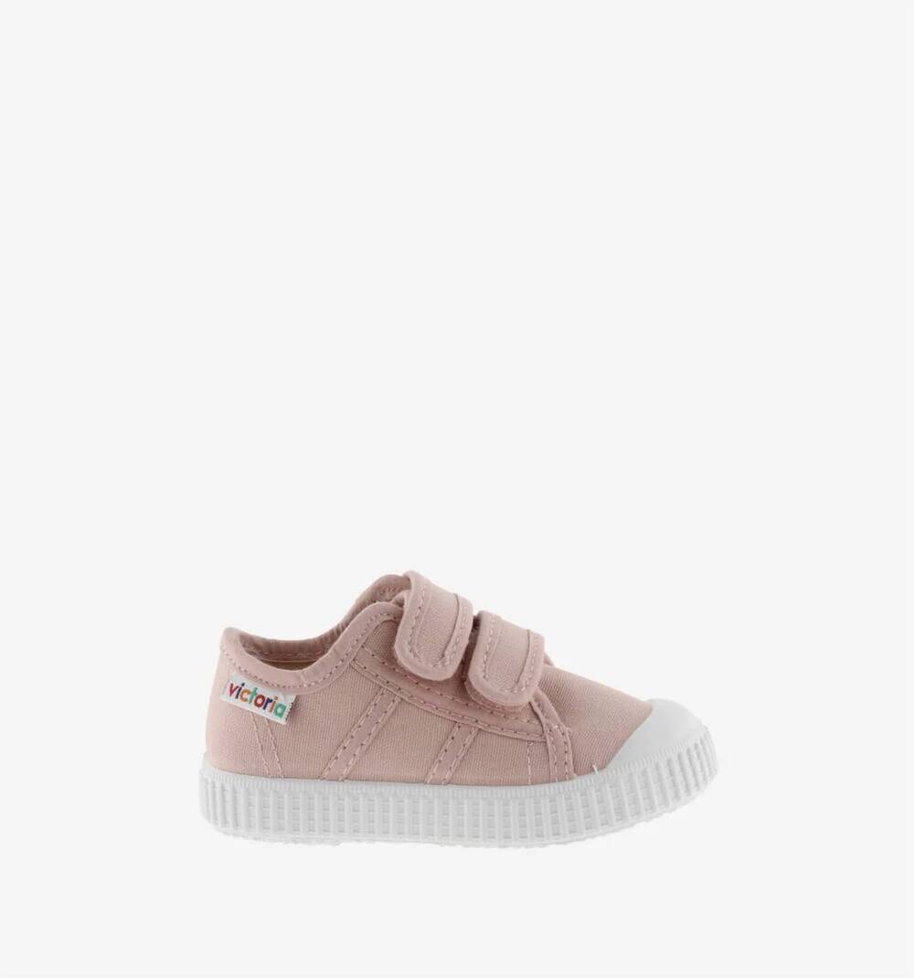 NEW VICTORIA kid's 1915 straps canvas sneakers in skin